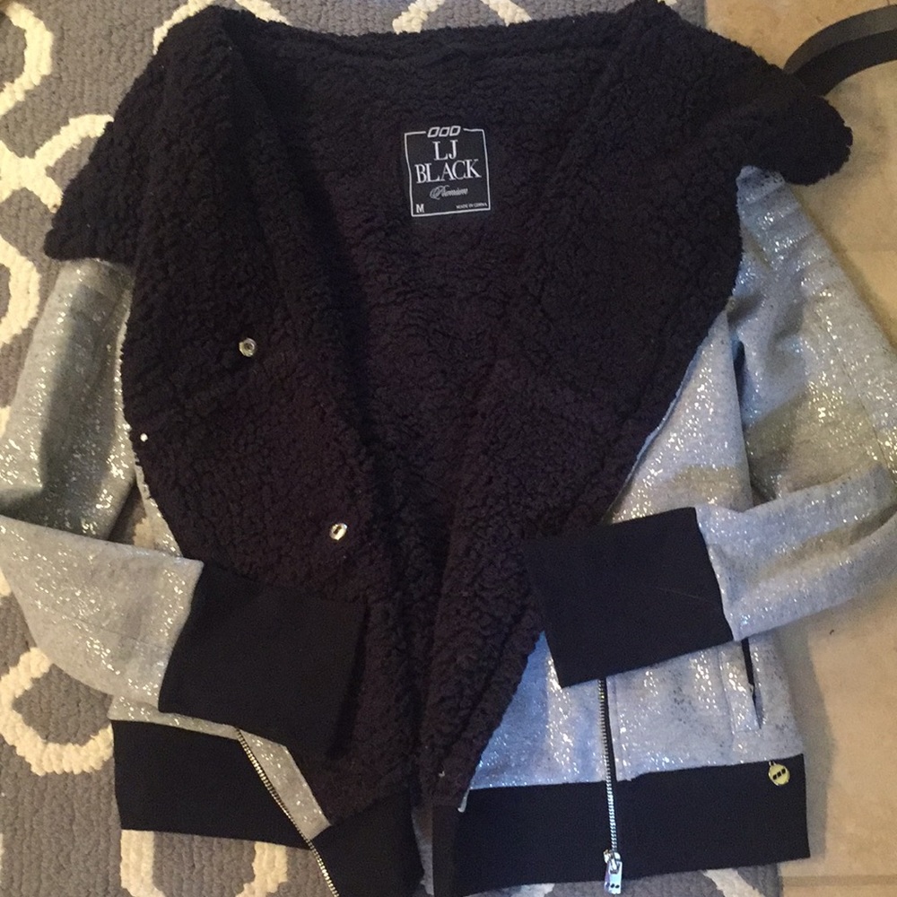 Lorna Jane moto faux sherpa jacket